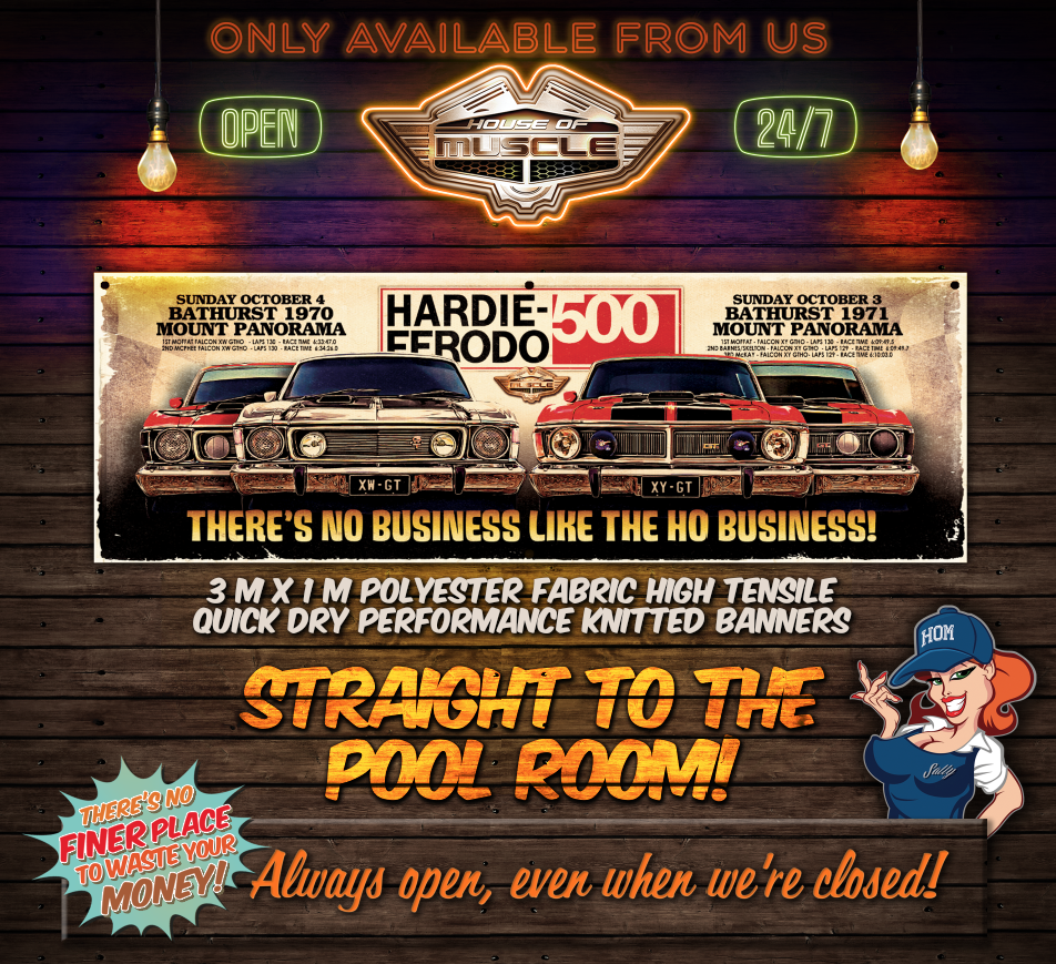 Ford Falcon Xw Falcon Xy Ho Ho Retro Fabric Banner 3m X 1m Large