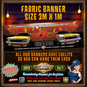 TORANA L-34 BATHURST 1976 3M X 1M FABRIC BANNER