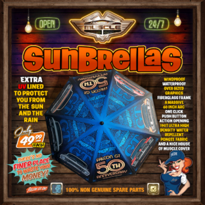 FORD FALCON GT 50 YEARS UV LINED UMBRELLA