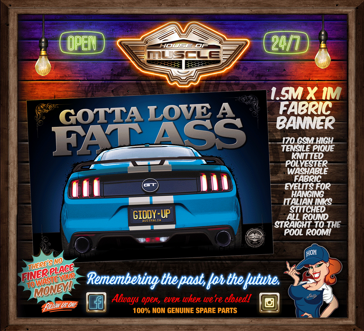 Ford Mustang FAT ASS BANNER