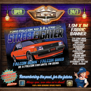 FORD FALCON XD TIL I'M DEAD FABRIC BANNER 1.5M x 1M