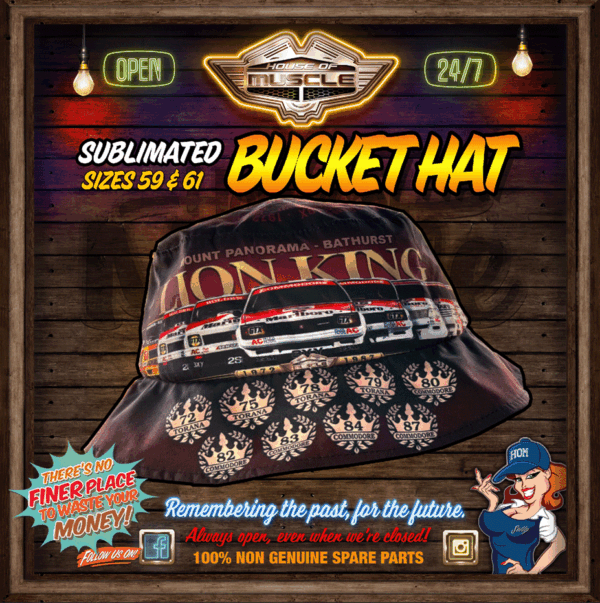 HOLDEN KING OF THE MOUNTAIN BATHURST LION KING BUCKET HAT
