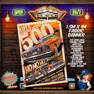 FORD FALCON GTHO BATHURST 1971 EVENT FABRIC BANNER 1.5M x 1M
