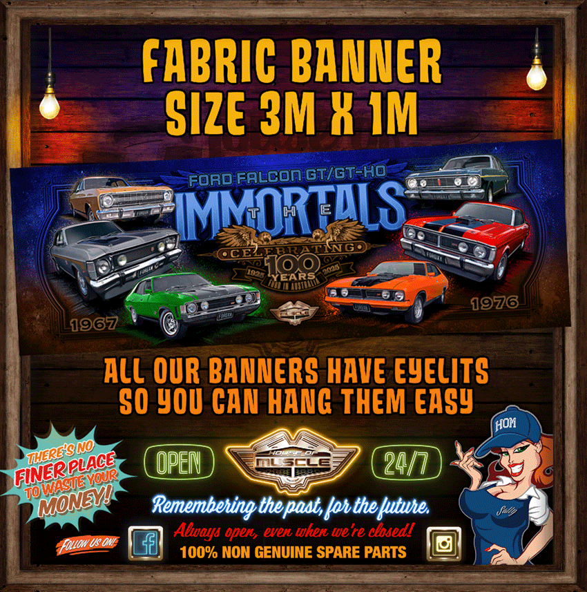 FORD GT GTHO 100 YEARS FABRIC BANNER